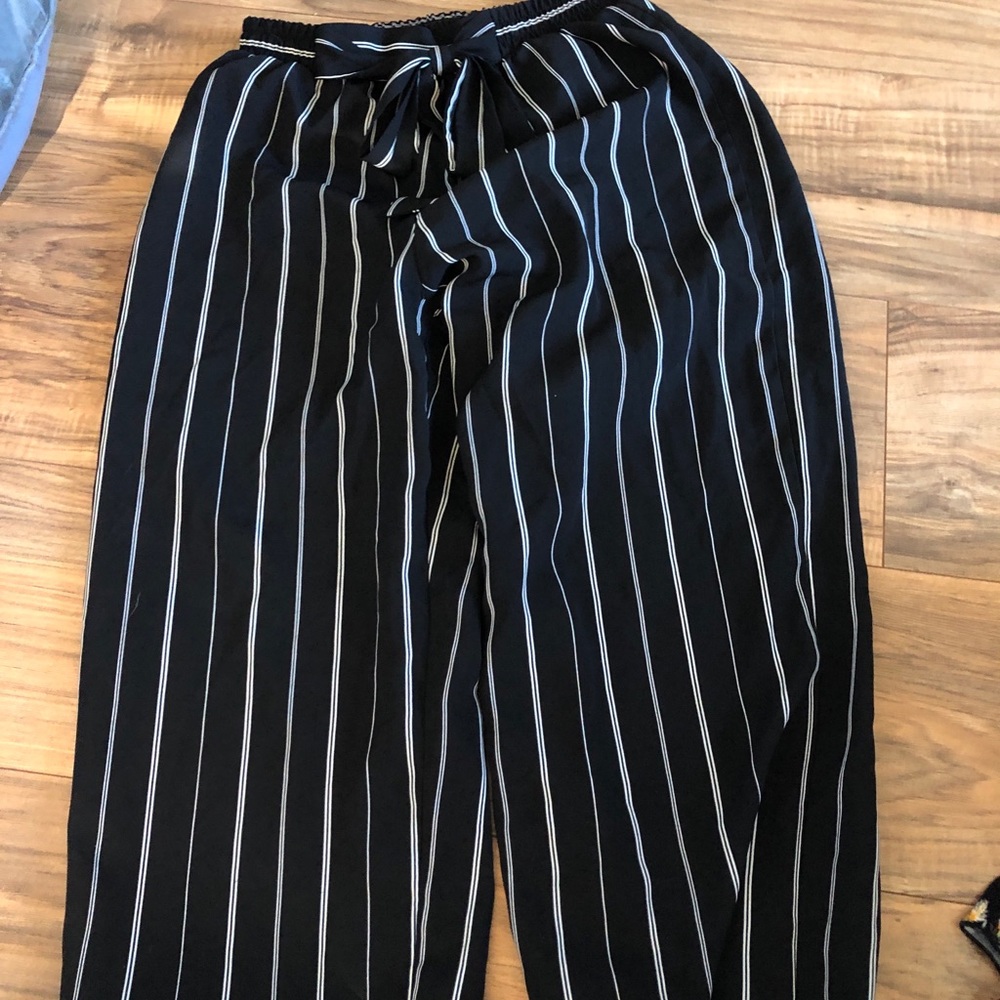 black striped pants